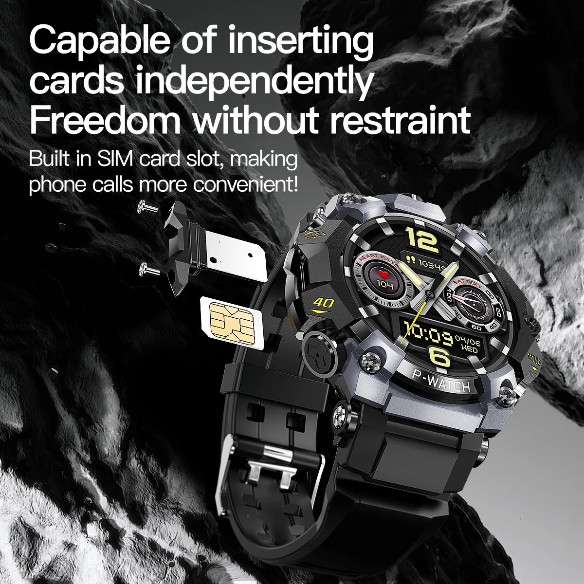 SIM-enabled rugged smartwatch with call functionality, built-in slot, and independent mobile freedom – Raezure Aetherion