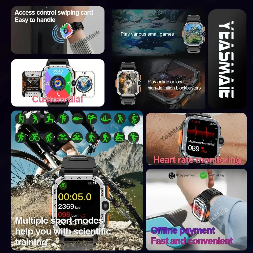 Multifunction smartwatch with offline payment, heart rate, sports modes, swipe card access, and gaming – Raezure Valore