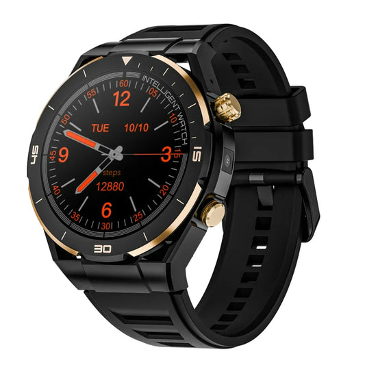  Vaughn premium digital smartwatch with fitness step tracking, analog face, and black silicone strap